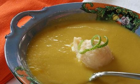 Sopa fra de mango con AOVE y jugo de hortalizas